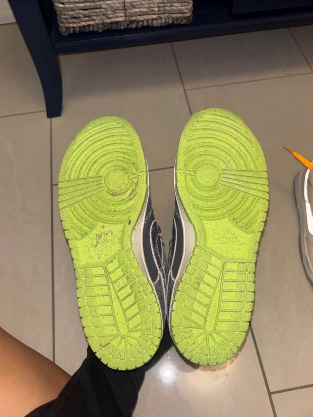Nike Gray and Lime Green Low-Top Sneakers - Picture 3 of 4